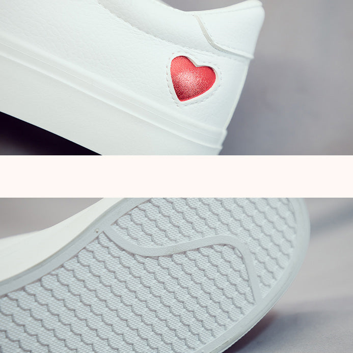 Cute Love Heart Easy CleanFlats Sneakers