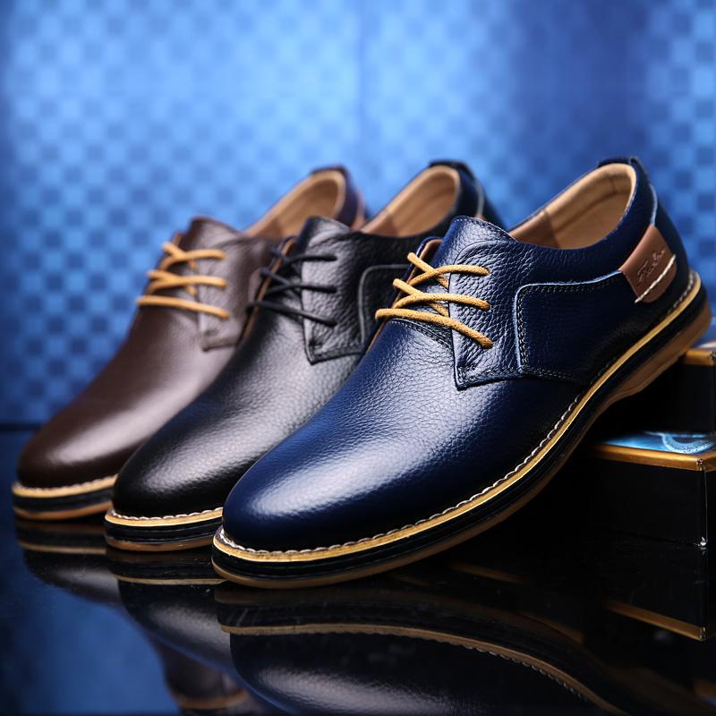 Men Oxford Genuine Leather Business Shoes Plus Size 14
