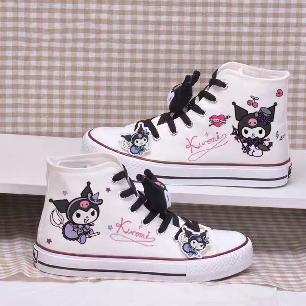 Couple Men Kawaii Student High Top Canvas