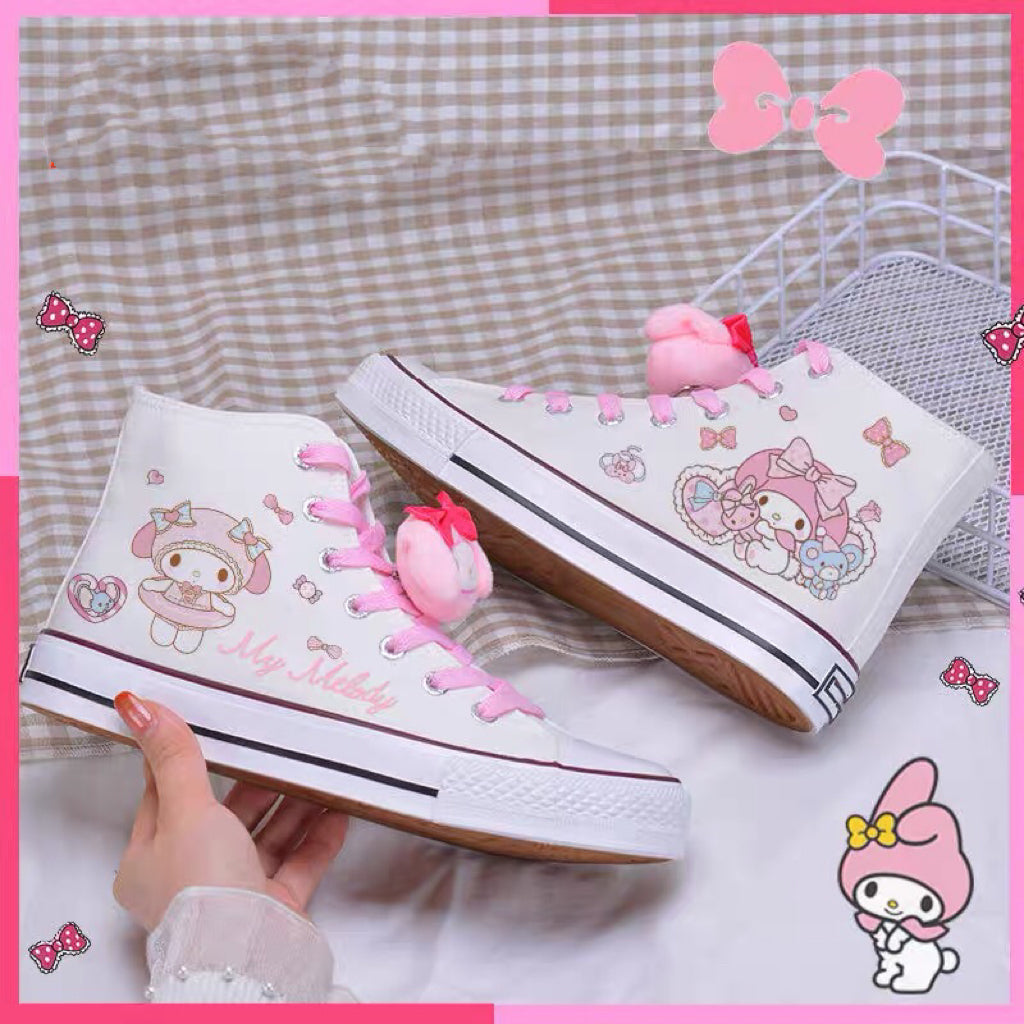 Couple Men Kawaii Student High Top Canvas