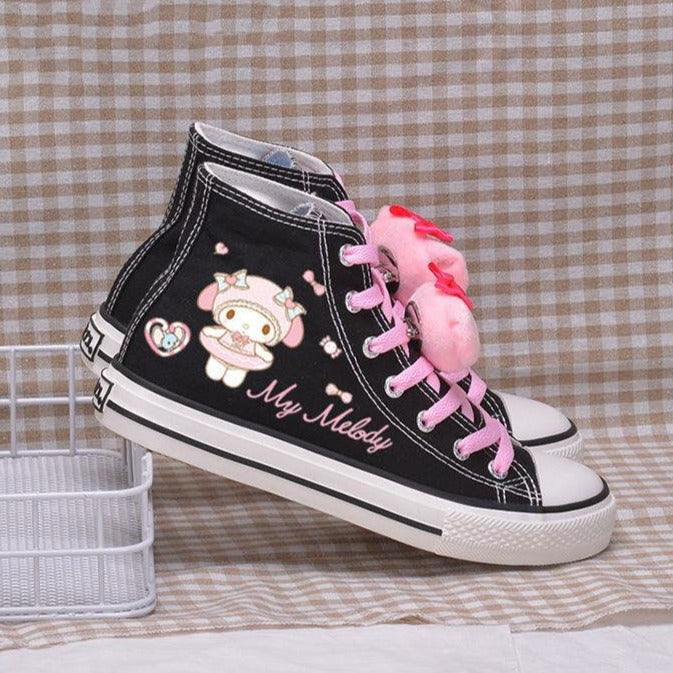 Couple Men Kawaii Student High Top Canvas