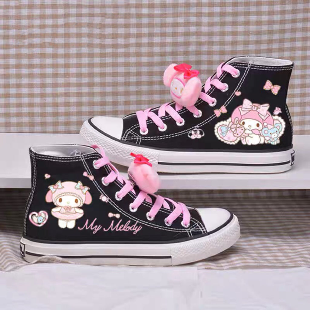 Couple Men Kawaii Student High Top Canvas