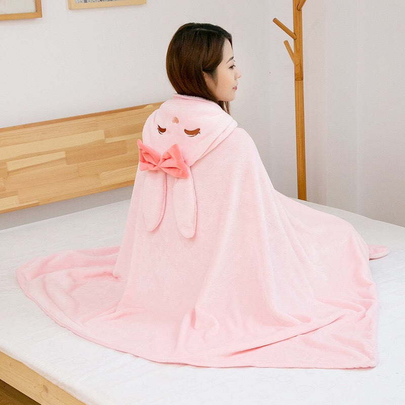 Kawaii Animal Blanket Cape Adult Kids Gift