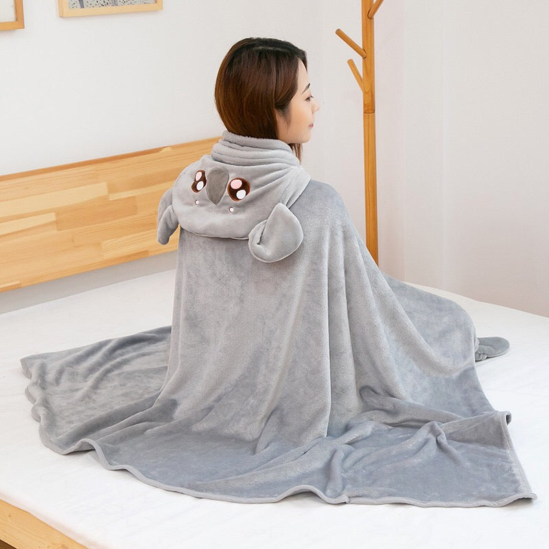 Kawaii Animal Blanket Cape Adult Kids Gift