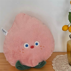 Cute Surprised Shocked Tangerine Orange & Peachy Plush Cushion