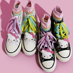 Cute Kawaii Cat High Top Canvas