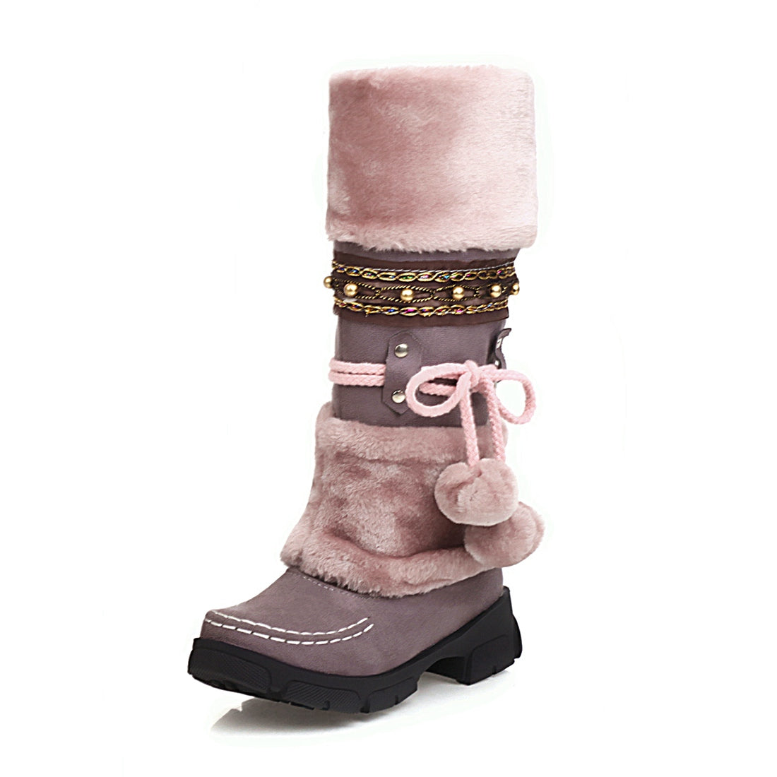 Women's Daily Outdoor Vintage Snow Boots with Chunky Heel