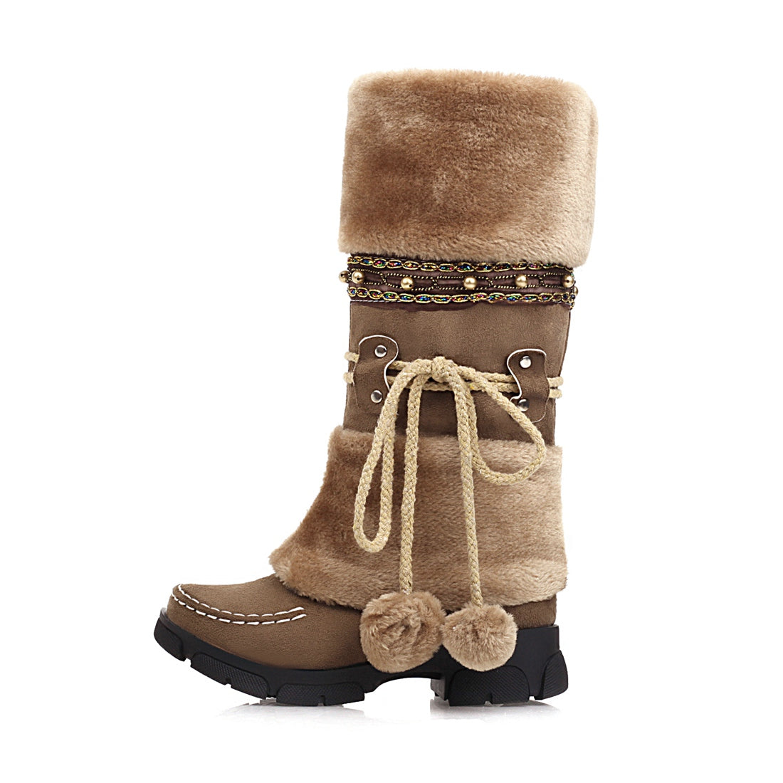 Women's Daily Outdoor Vintage Snow Boots with Chunky Heel