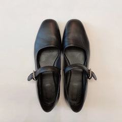 Leather Mary Jane Flats Shoes