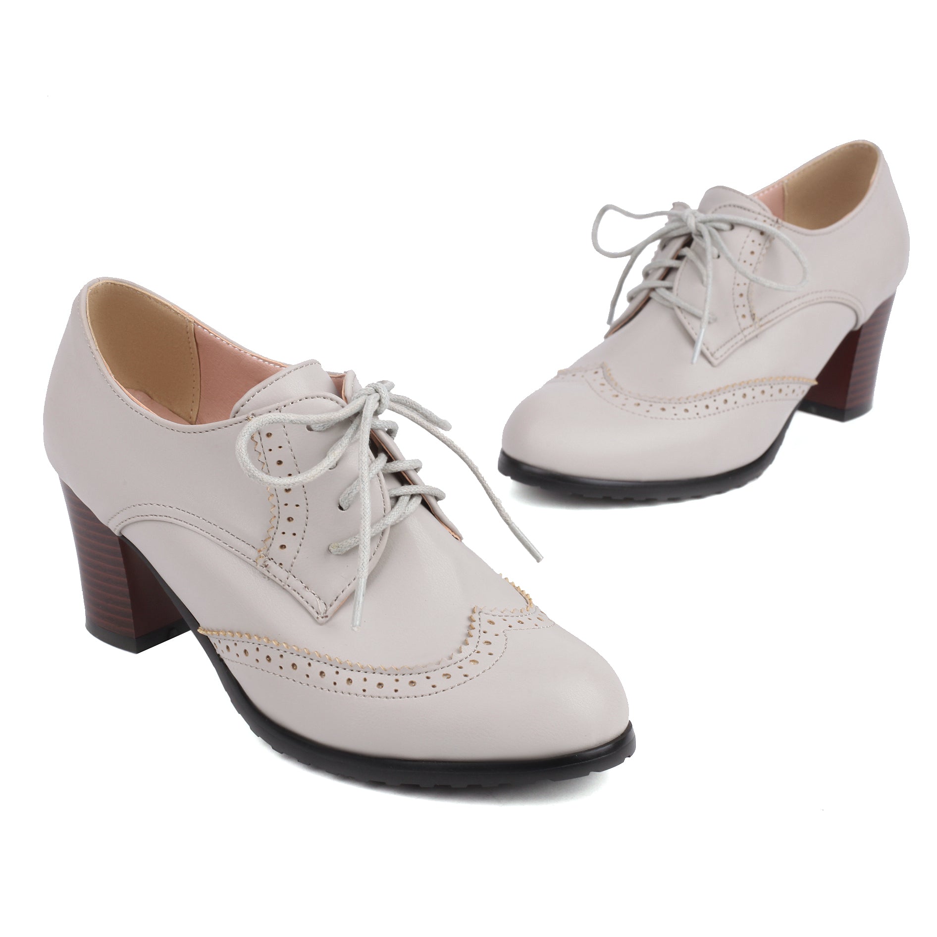 Women's Oxford Shoes Carved Medium Heel Lace-up Boot