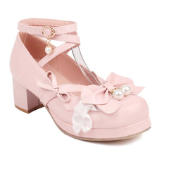 Cute Round Toe Cross Strap Lolita Japanese Mary Jane Shoes