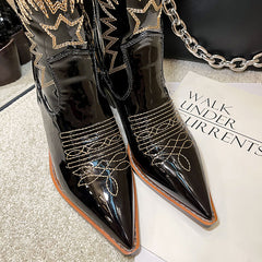 Women's Western Cowboy Embroidered Short Boots