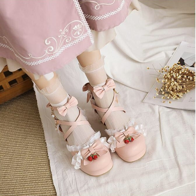 Cute Japanese Lolita Shoes Mary Jane Pumps