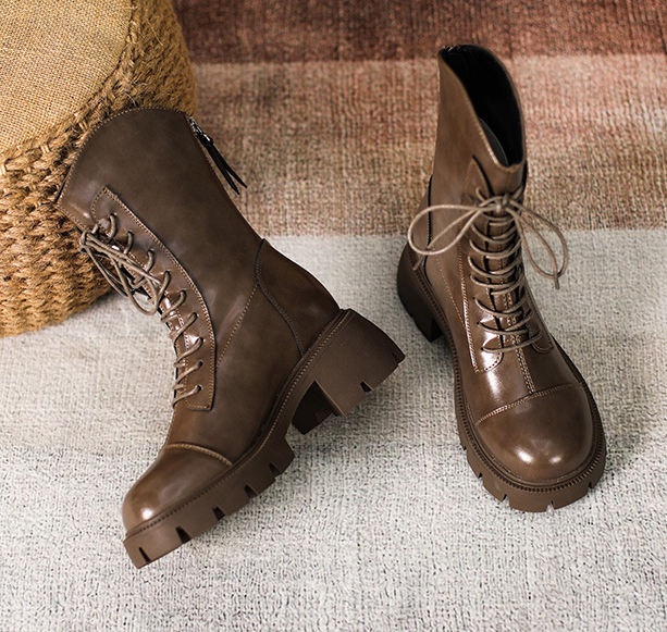 Trendy Moves Lace-Up Combat Boots