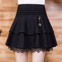 Winter Lace Woolen Tutu Skirt