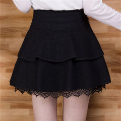 Winter Lace Woolen Tutu Skirt