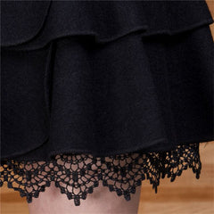 Winter Lace Woolen Tutu Skirt