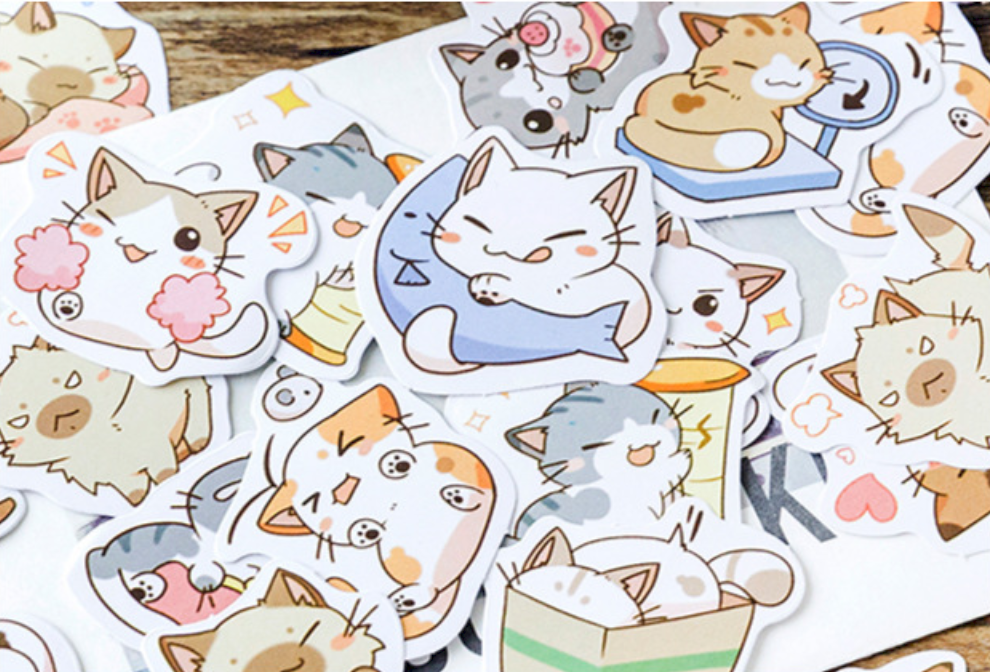 3Pcs Kawaii Little Chibi Cat Stickers