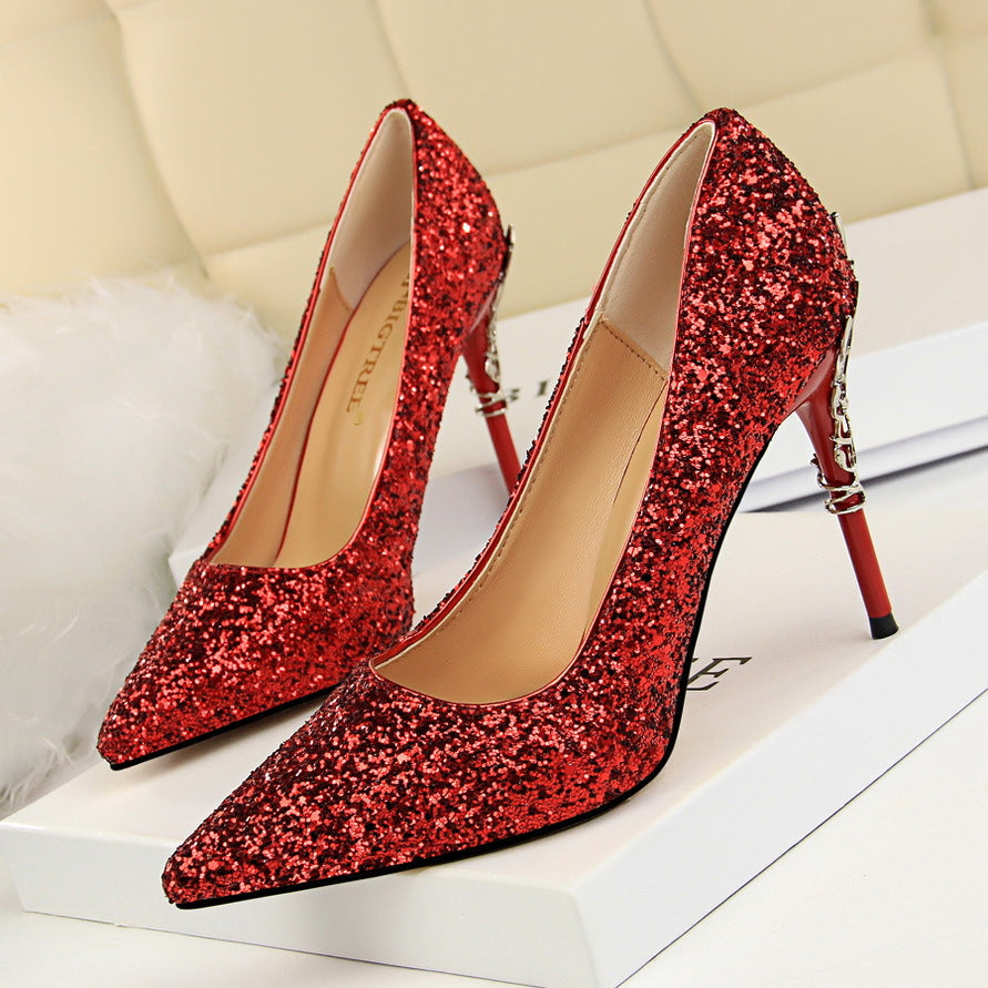 Sequins High Heels Bridal Wedding Prom Homecoming Shoes