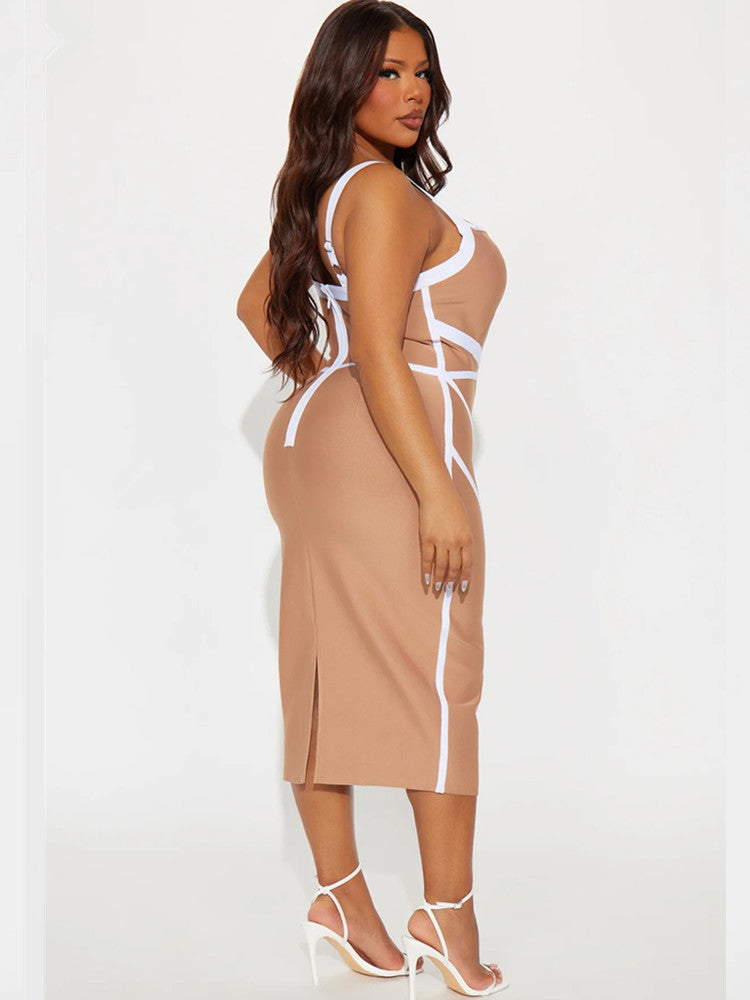 High street OL apricot hip dress