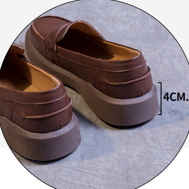 Handmade Leather Soft Sole Loafers Flat Shoes