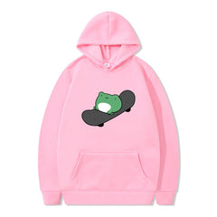 Skateboarding Frog Sweater for Men Hoodie for Teens Couple's Clothes