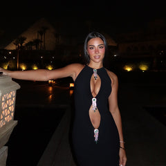 A Cutouted Sleeveless Slimming Fishtail Dress