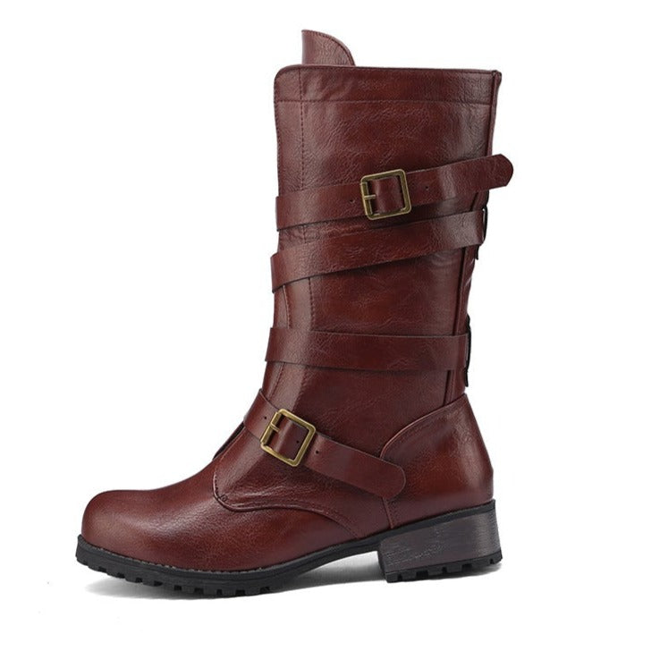 Women's Buckle Biker Boots