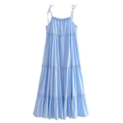 Tru Tiered Ruffle Maxi Dress - Powder Blue