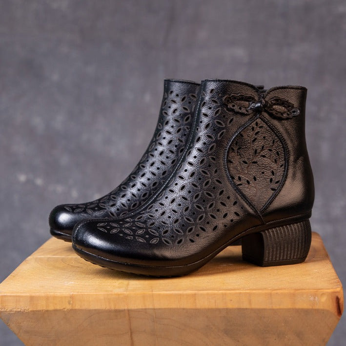 Handmade Leather Hollow Out Summer Sandals Boots