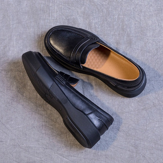 Handmade Leather Soft Sole Loafers Flat Shoes