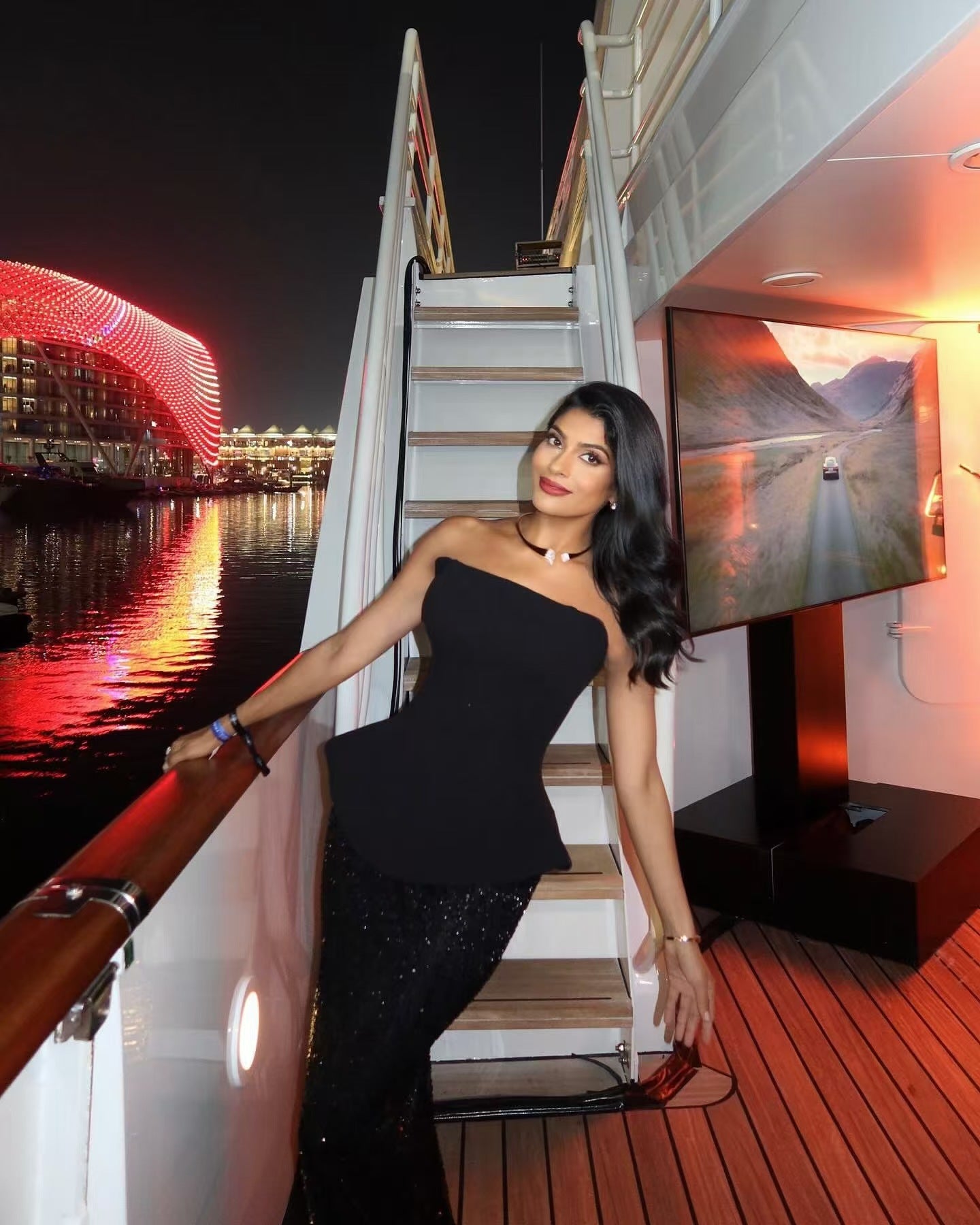 Bandage Tube Top Sequined Long Skirt Two-Piece Set