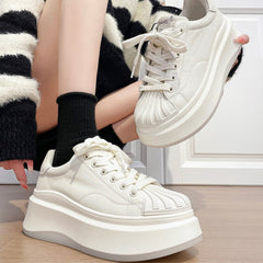 Sporty White Skate Shoes For Lace Up Sneakers