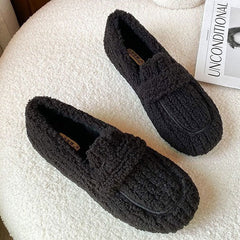 Cute Winter Warm & Soft Plush Fur Loafers Shoes