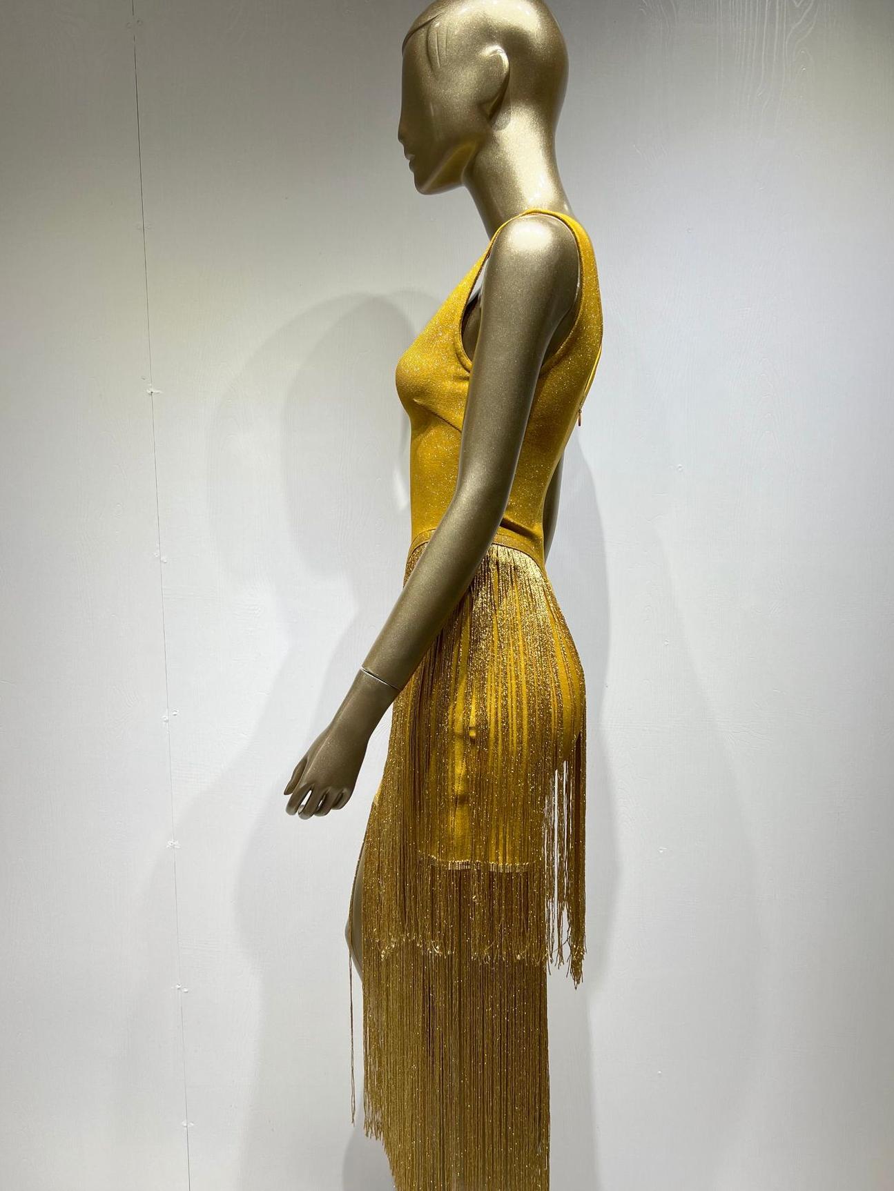 Deep V Tight Fringed Party Dress