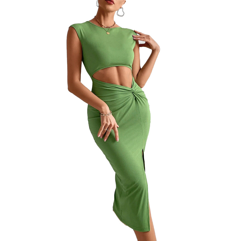 Hollow Hip Sleeveless Elegant Dress