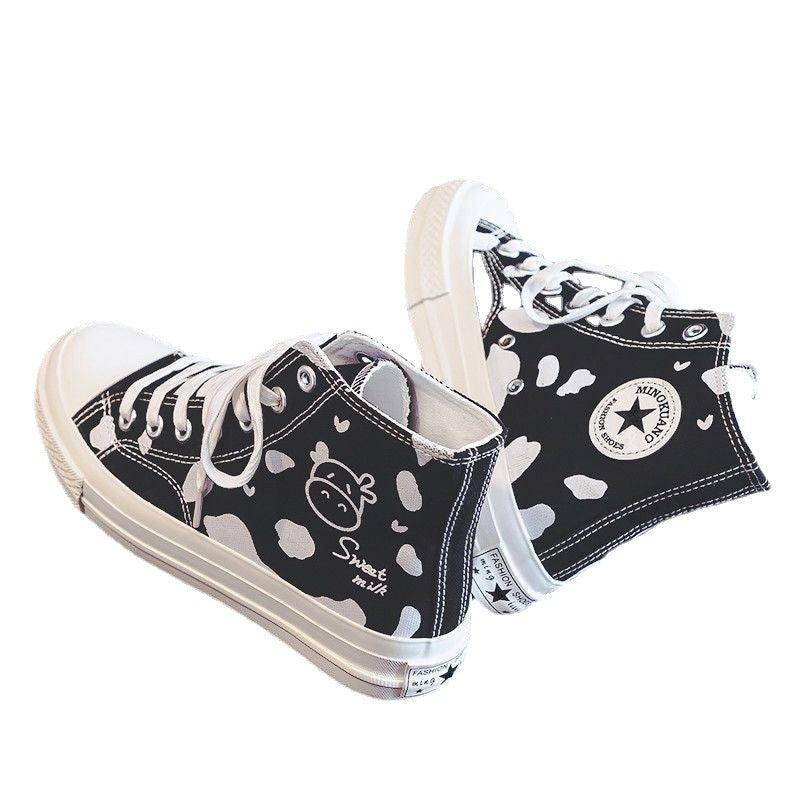 Cute Cow Print Canvas Shoes