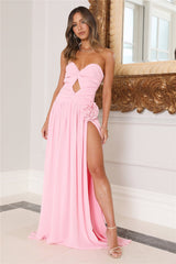Strapless hollow backless dress