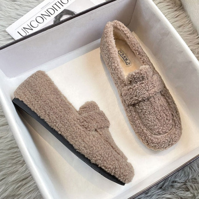 Cute Winter Warm & Soft Plush Fur Loafers Shoes