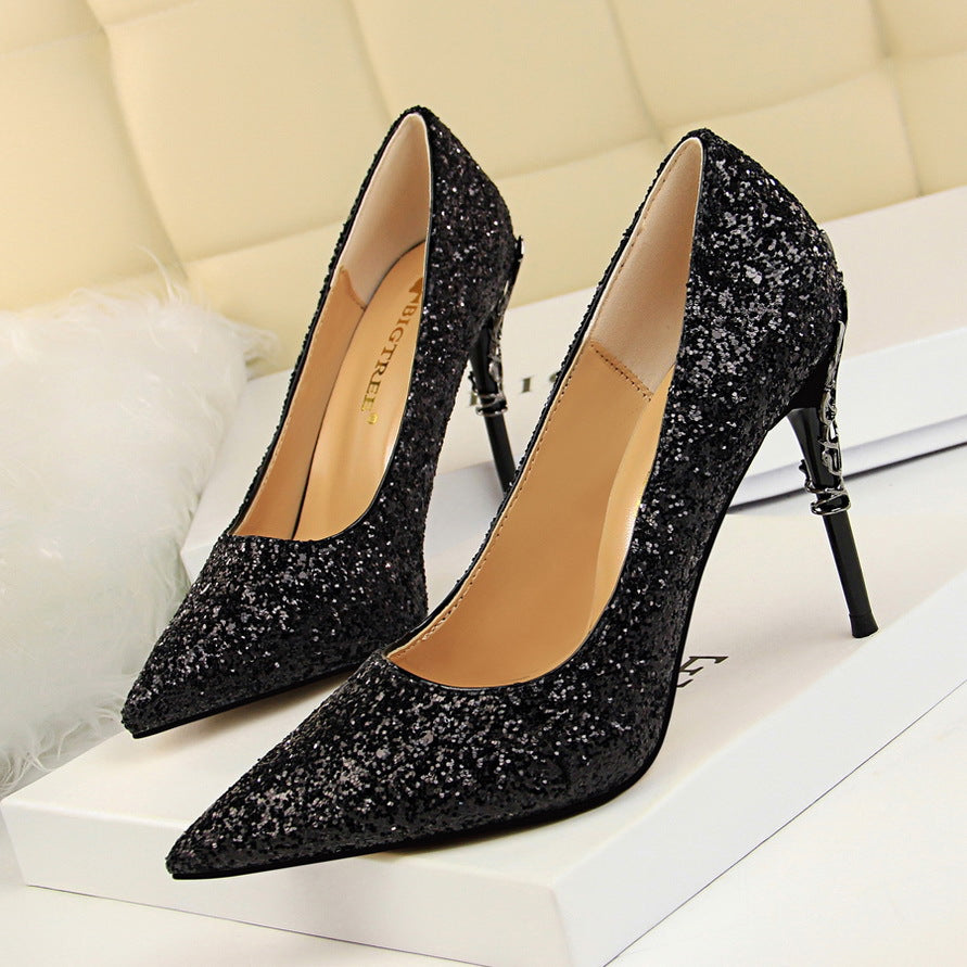 Sequins High Heels Bridal Wedding Prom Homecoming Shoes