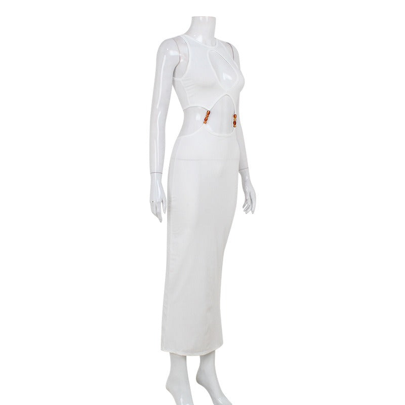Slim Waist Hollow Backless Dress