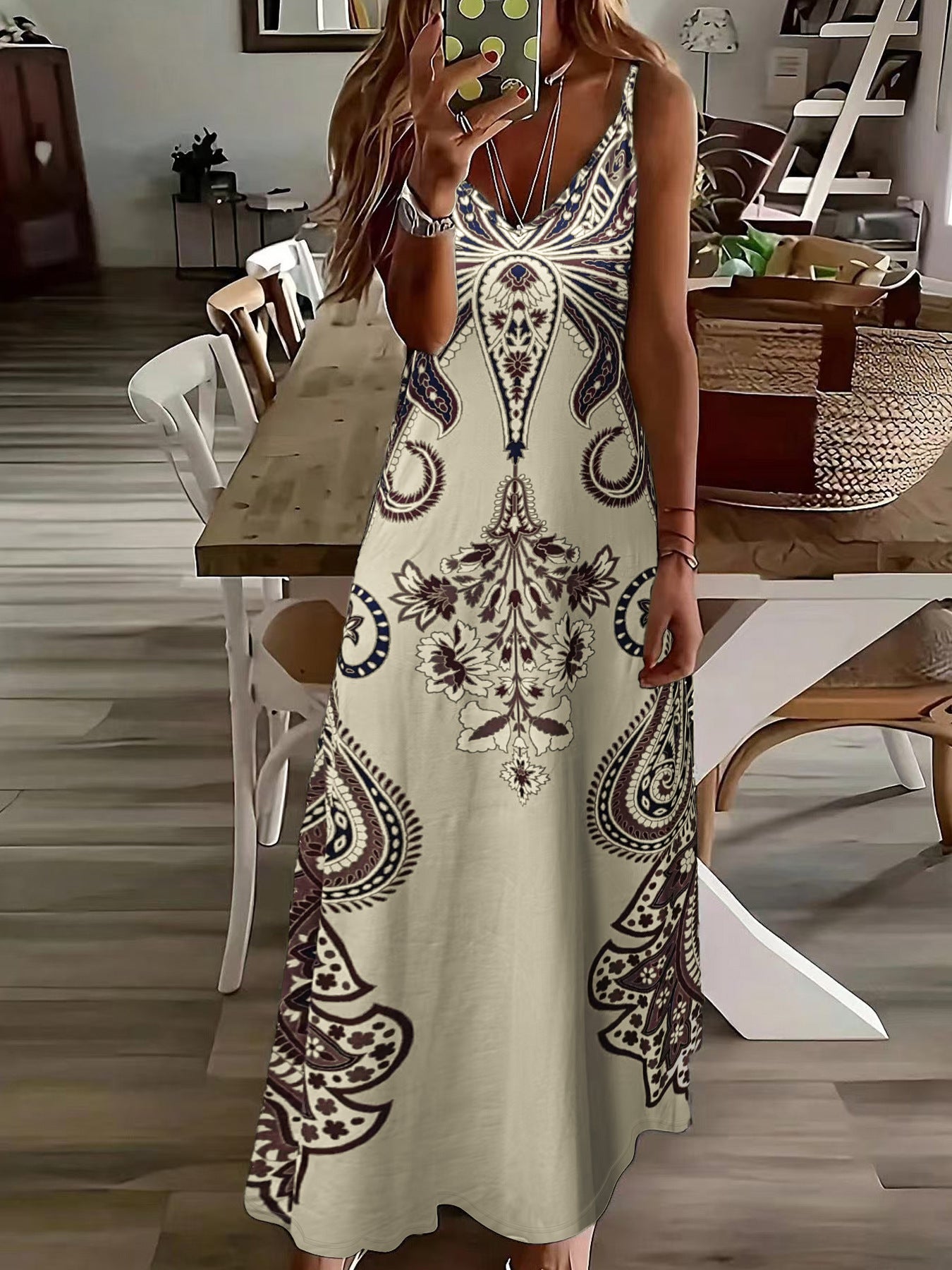 Floral Print Halter Dress