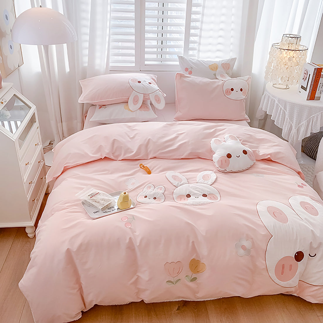 Cute Puppy Print Bedding Duvet Cover Set