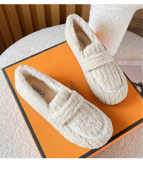 Cute Winter Warm & Soft Plush Fur Loafers Shoes