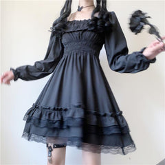 Alt Vampire Tears Short Sleeve Gothic Dark Lolita Dress