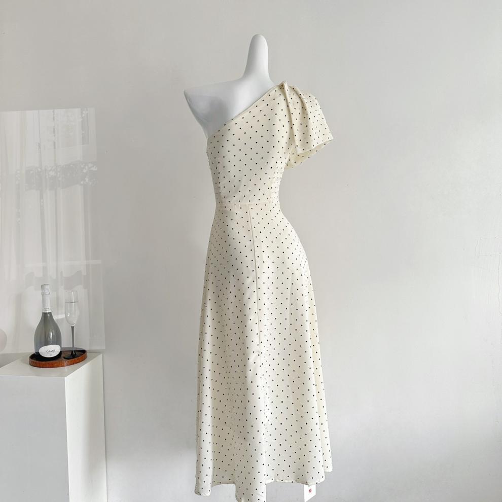 Tube Top Heart Neck Slit Irregular Raglan Sleeve Dress