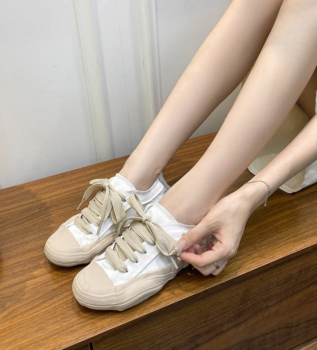 Satin Lace-up Front Sneakers Shoes