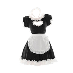 Lovely Love Hollow Out Maid Dress Outfit
