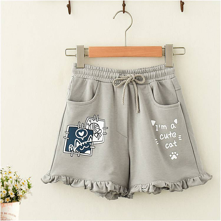 Ruffle Design Kawaii Japanese Cat theme Short