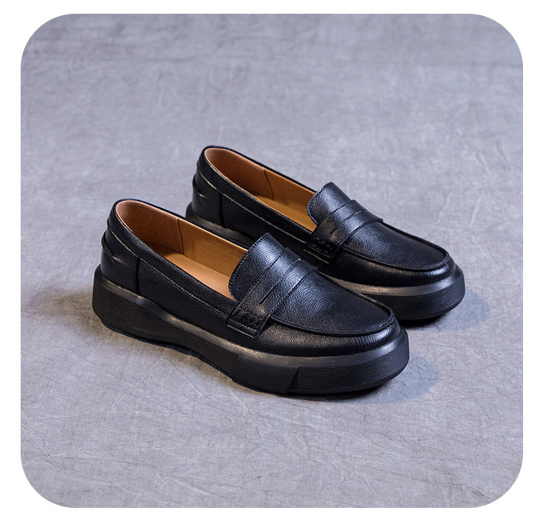 Handmade Leather Soft Sole Loafers Flat Shoes